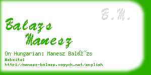 balazs manesz business card